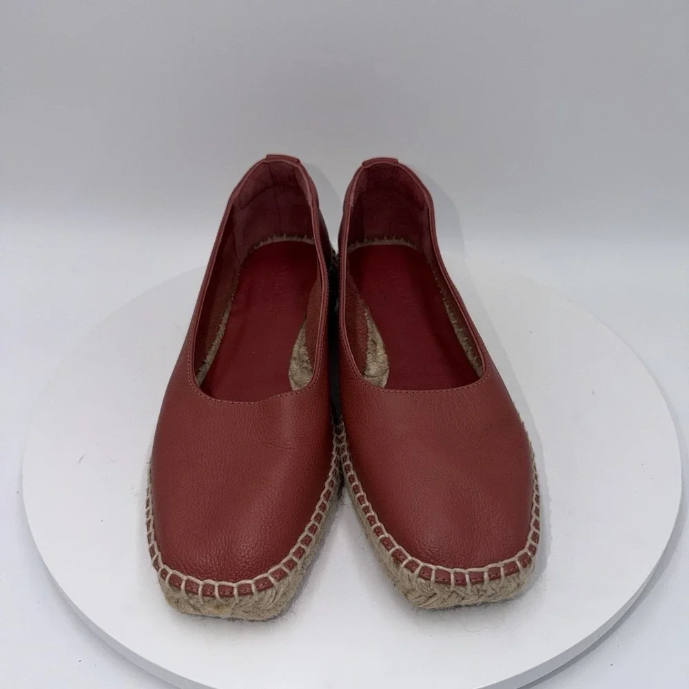 Everlane The Espadrille Womens US size 6.5 Coral Leather Slip On Summer Classic